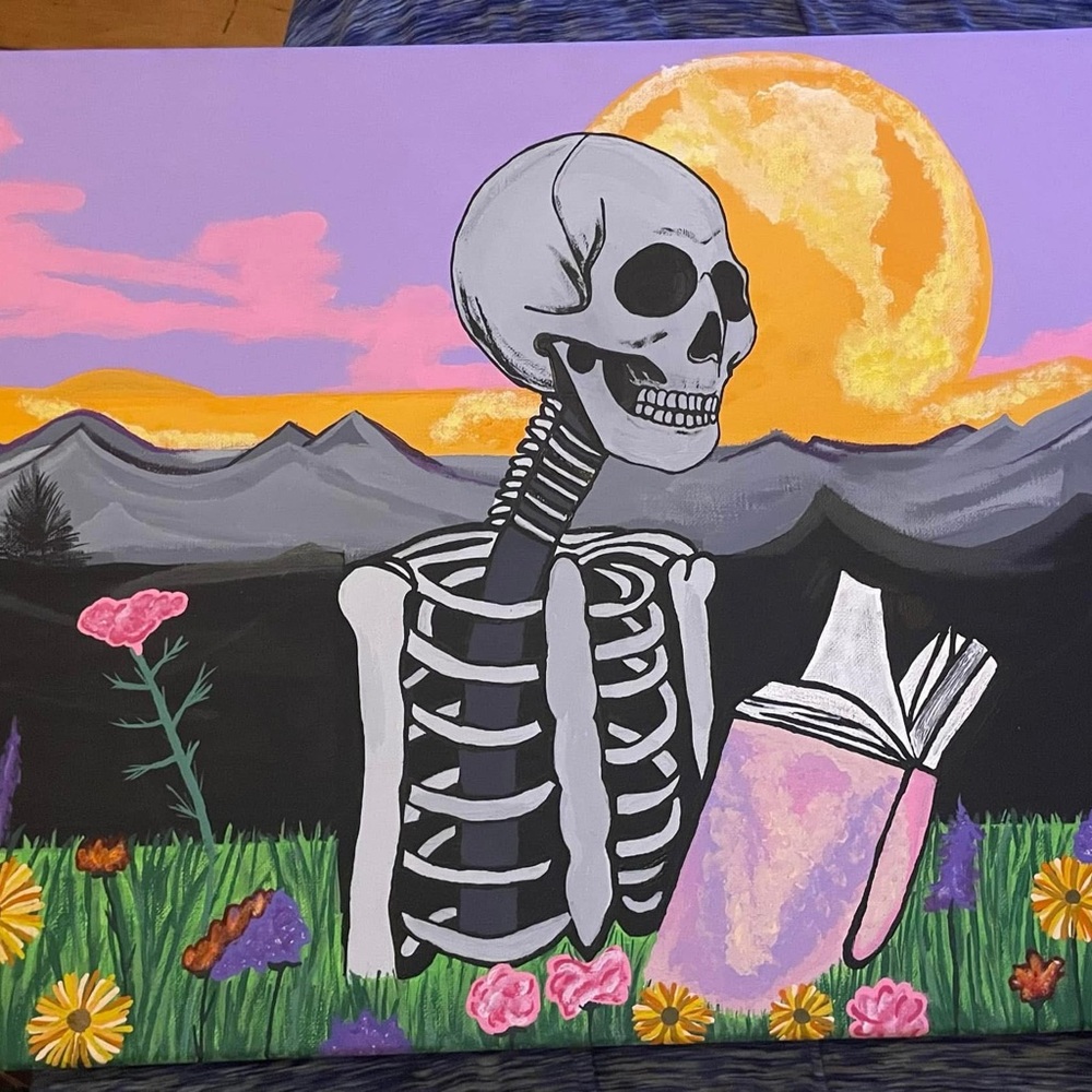 Colorful Skeleton Art Canvas